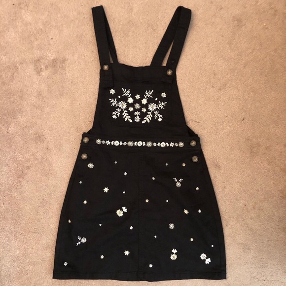 H&M embroidered pinafore dress